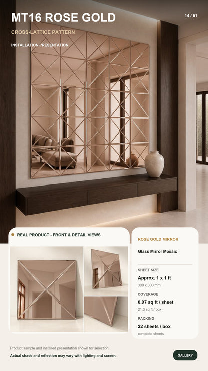 #MT16 Exclusive Glass Mosaic Tile (MOQ 22 Pcs) (1 Tile Coverage Area 0.9 Sq Ft) -2 colors options