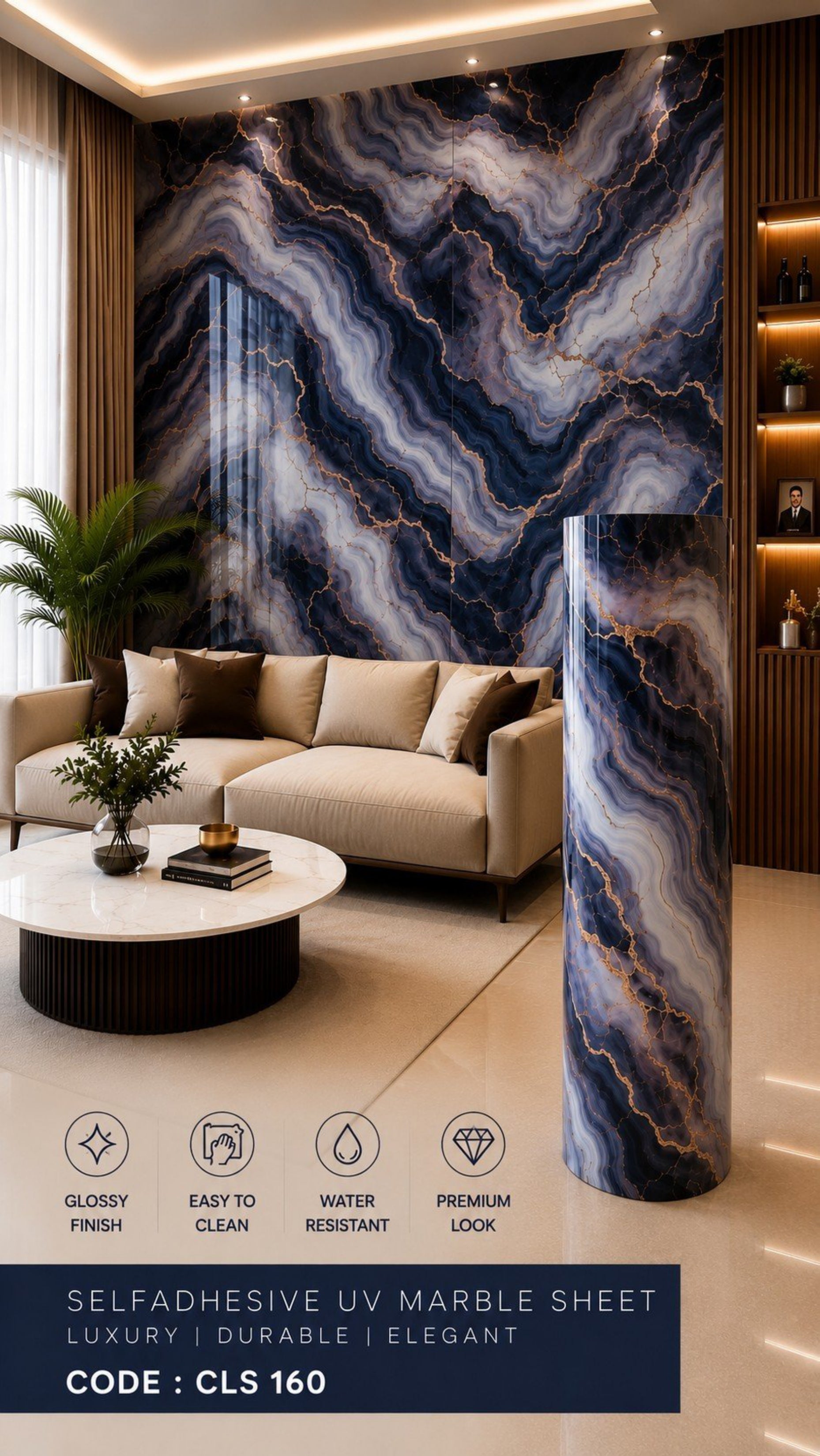Self Adhesive UV Glossy Sheets (size 10 x 4 Feet) CLS160