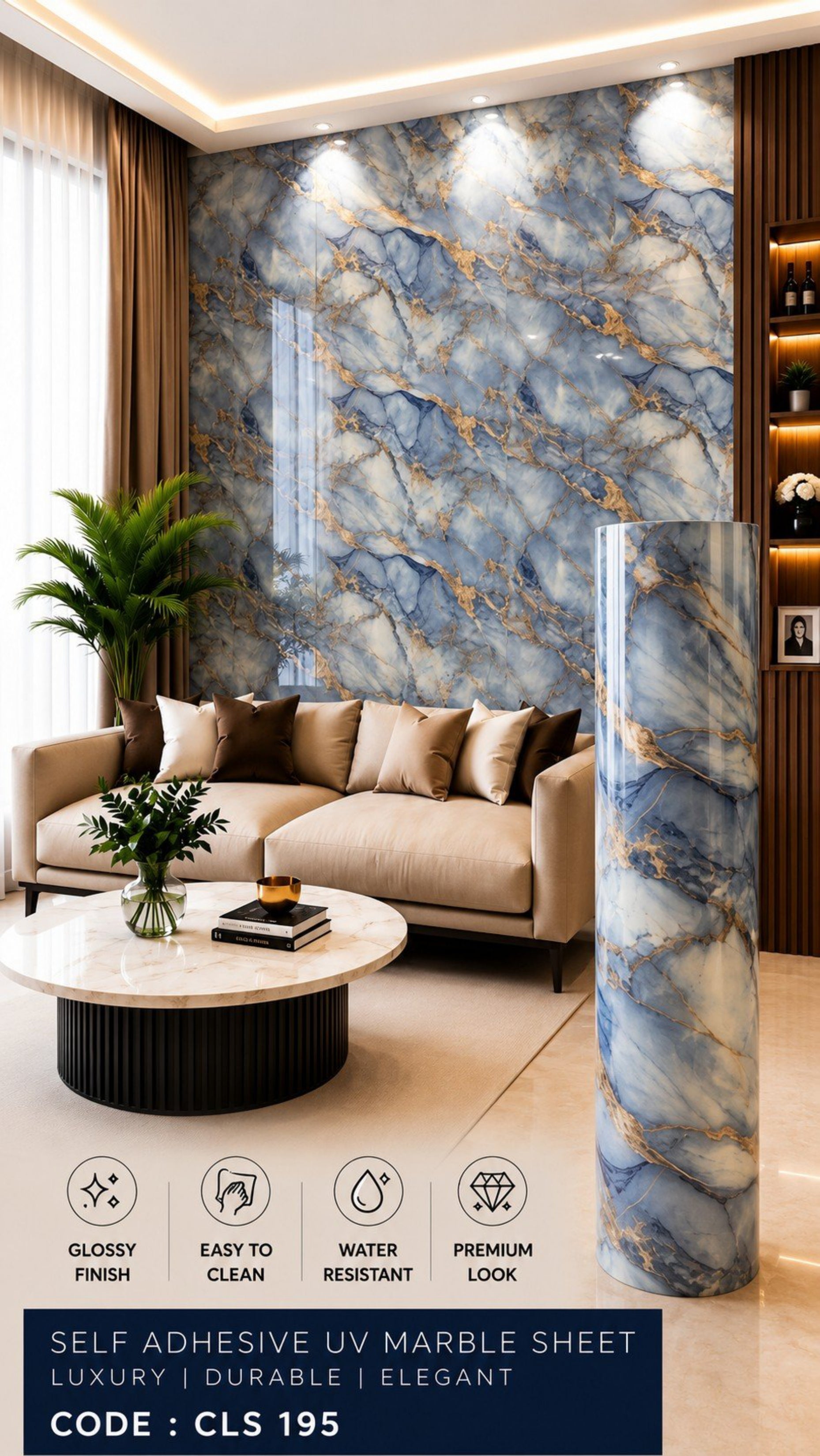 Self Adhesive UV Glossy Sheets (size 10 x 4 Feet) CLS195