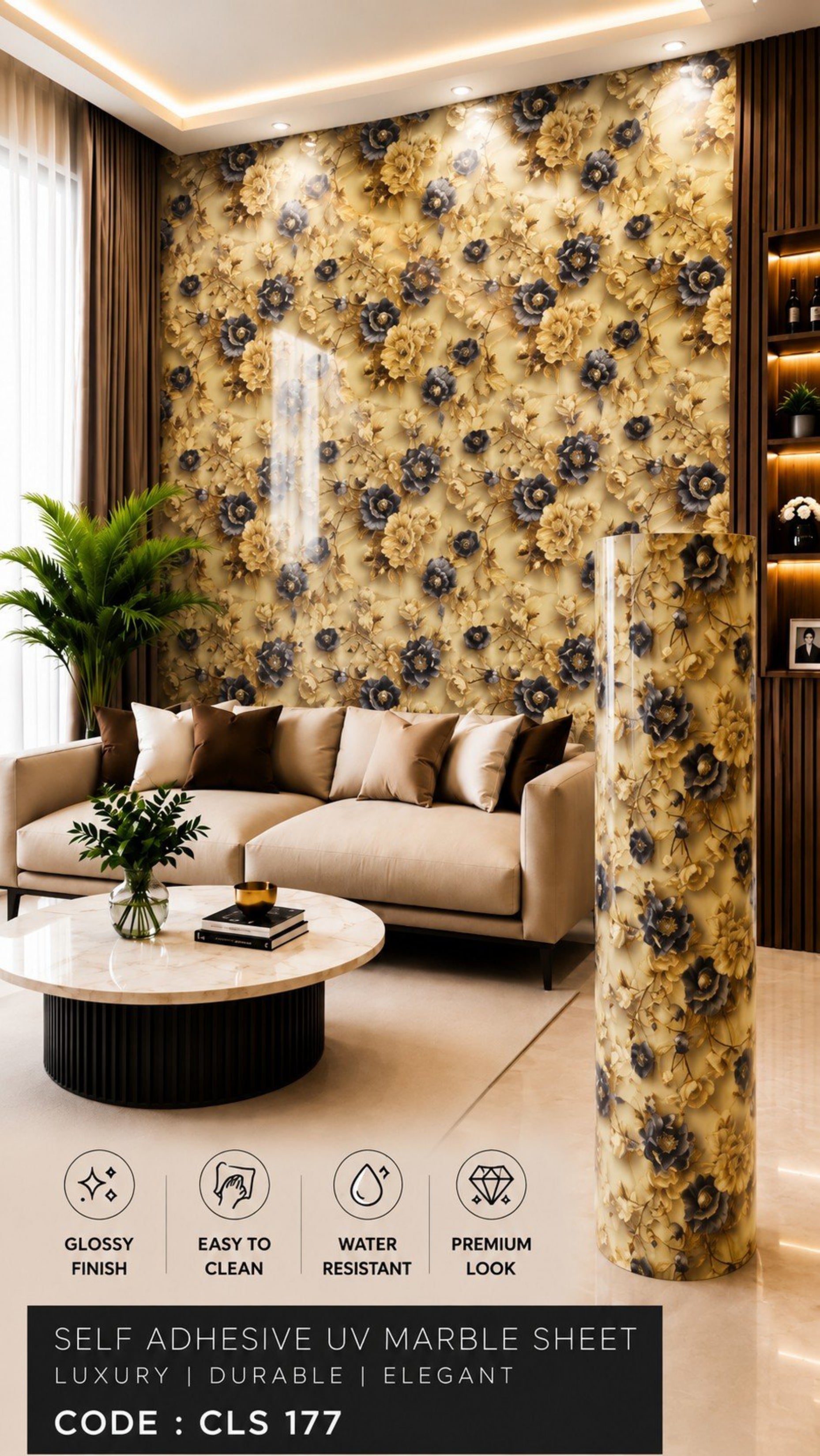 Self Adhesive UV Glossy Sheets (size 10 x 4 Feet) CLS177