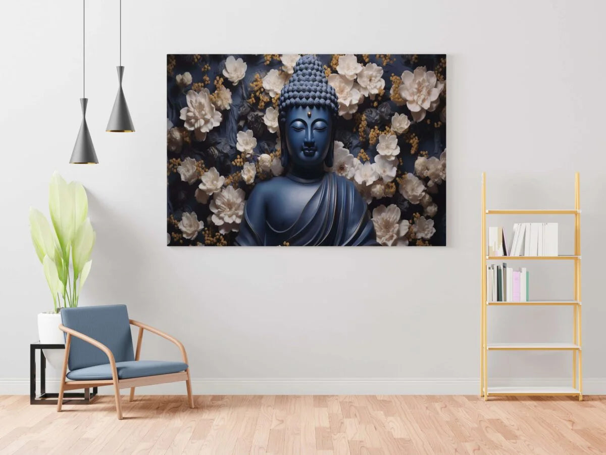 CH-BD-LDP1 Buddha Canvas Paintings For Wall Decoration For Living Room Bedroom Home Office & Hotels SWASTIK CREATIONS The Trend Point