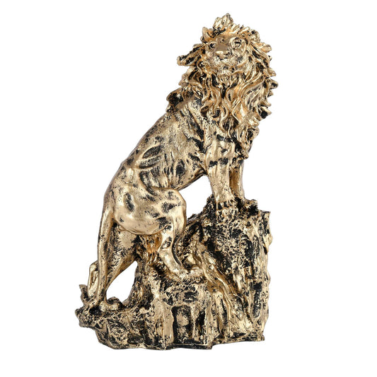 Swastik Trend Point King Lion Black Statue Sculpture for Home Decor Showpiece Figurine -30