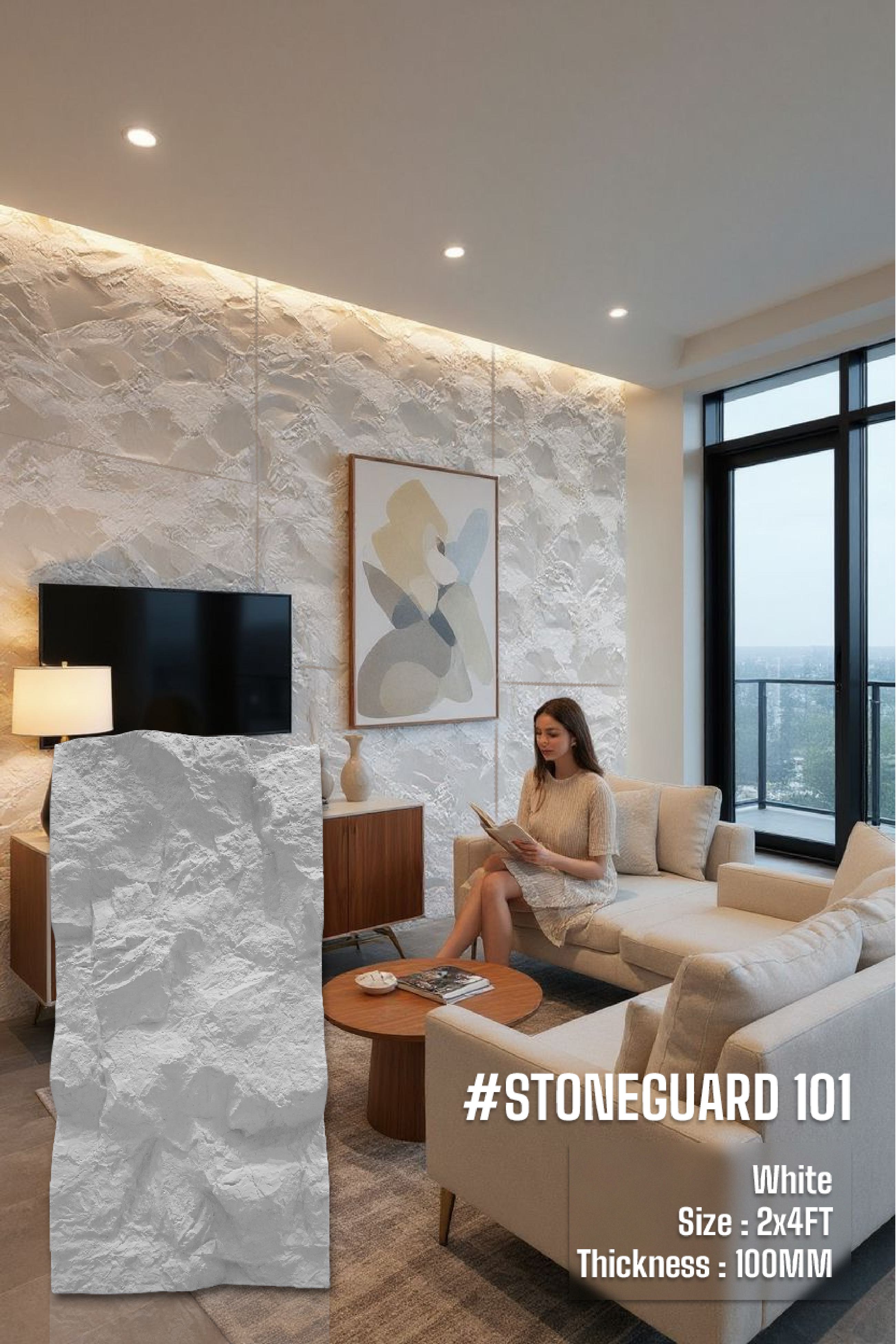 #StoneGuard101 - 100mm PU stone Panels (Size 2*4ft) - 5 colors option - SWASTIK CREATIONS The Trend Point