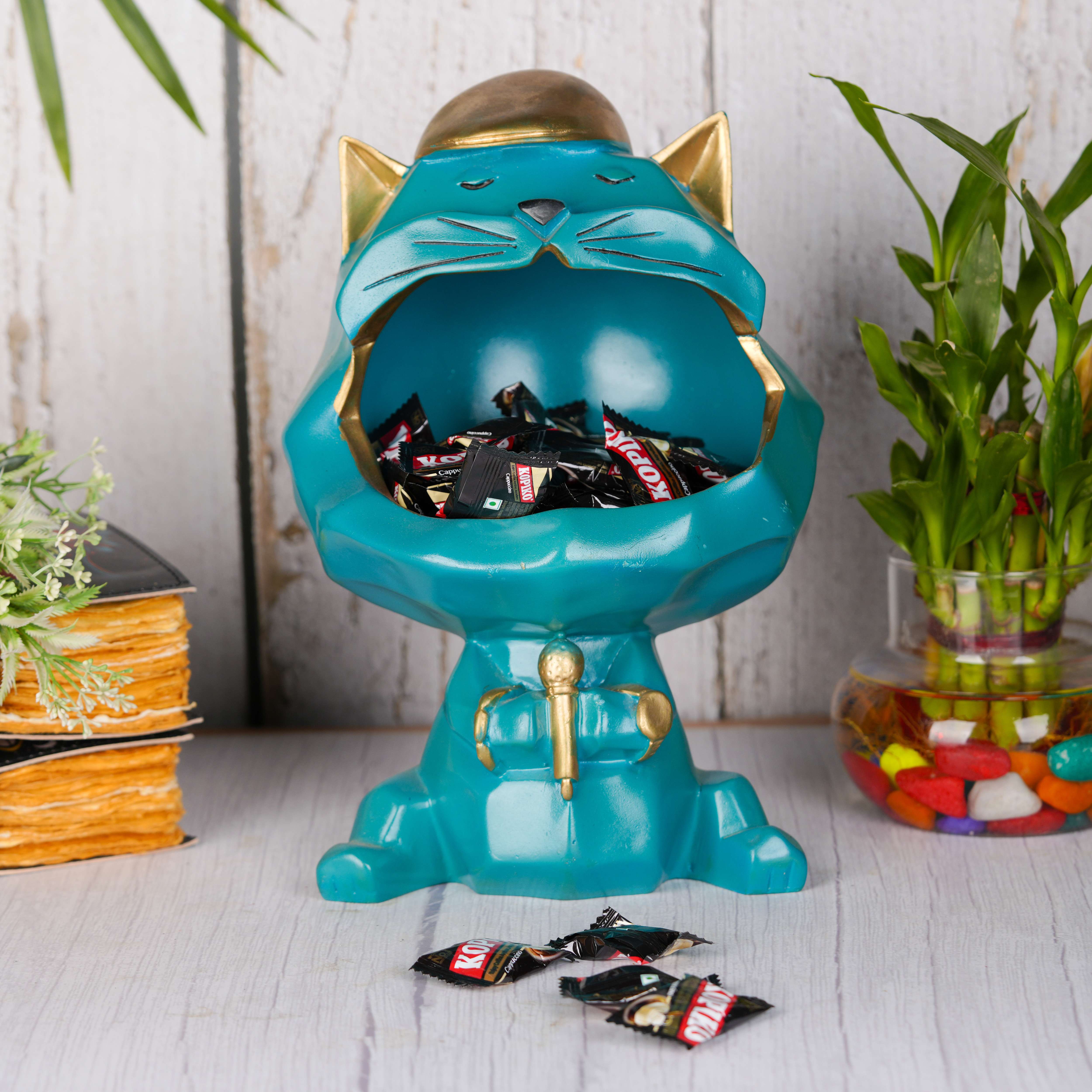 Swastik Creations Cool Cat Big Mouth Cat Storage Box Home Decoration Ornamental Resin Art Sculpture Figurines Home Decor Gift Decorative - SWASTIK CREATIONS The Trend Point