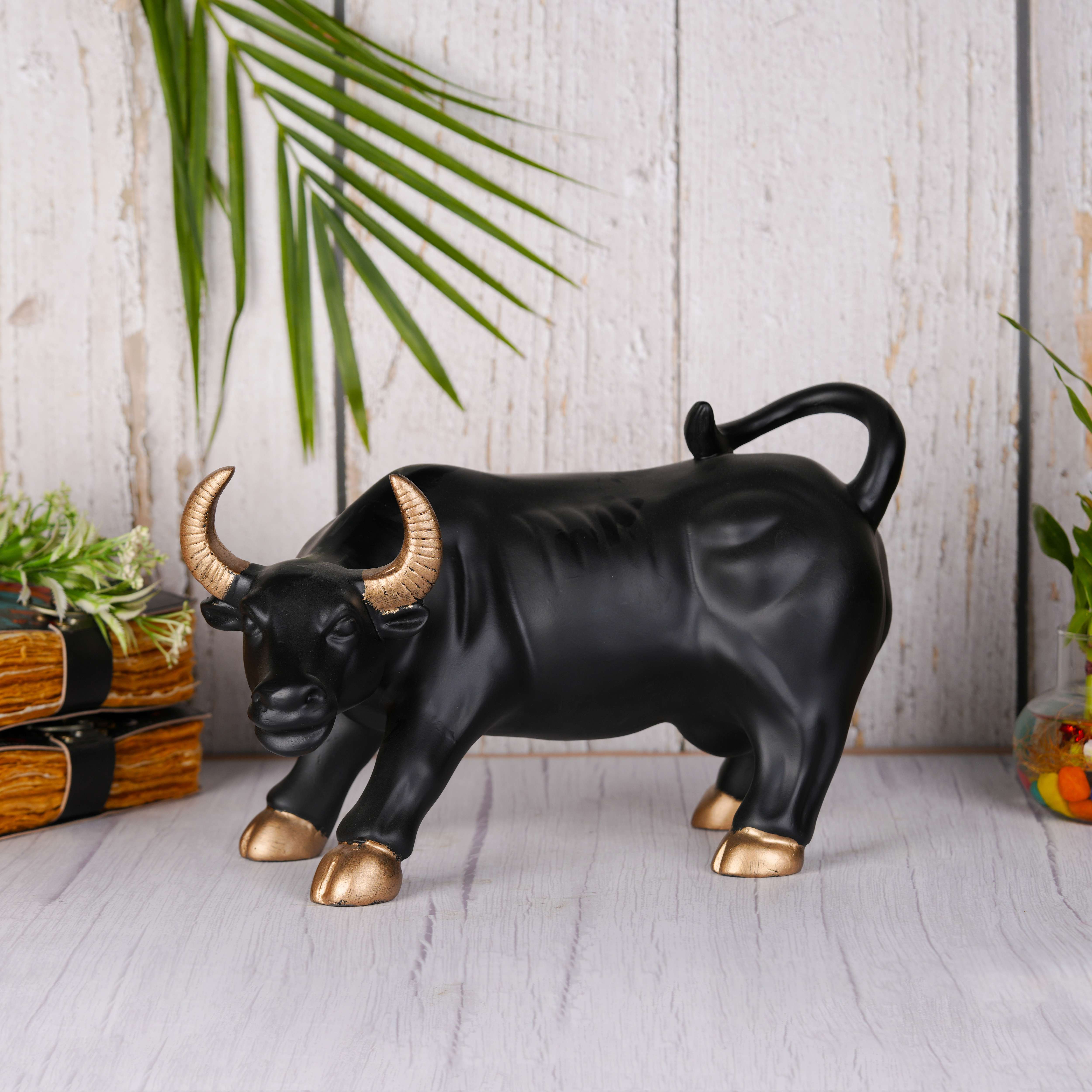 Swastik Creations Geometric Stock Market Bull Resin Figurine Perfect Decor for Home and Office Big Size - SWASTIK CREATIONS The Trend Point
