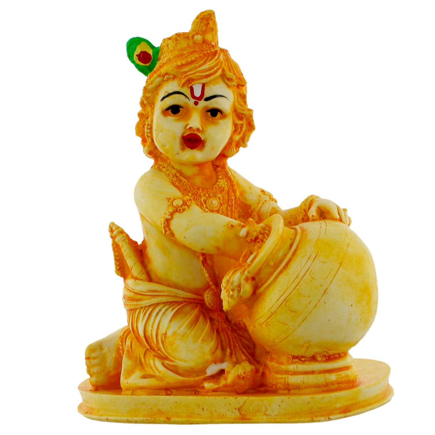 Swastik Trend Point Decorative Lord Krishna Makhan Chor Idol Sculpture Statue Figurine Showpiece for Pooja Room Temple Shelf Showcase Table Home Decoration and House Warming Gift SWASTIK CREATIONS The Trend Point