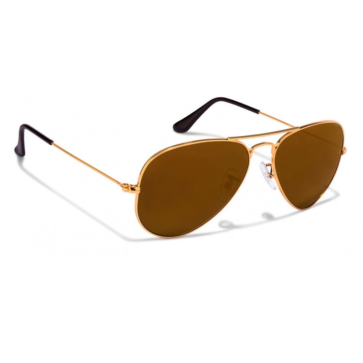 Purosangue 3026 Aviator Sunglasses (SUN-RN-3026-BRN1GLD-M) SWASTIK CREATIONS The Trend Point