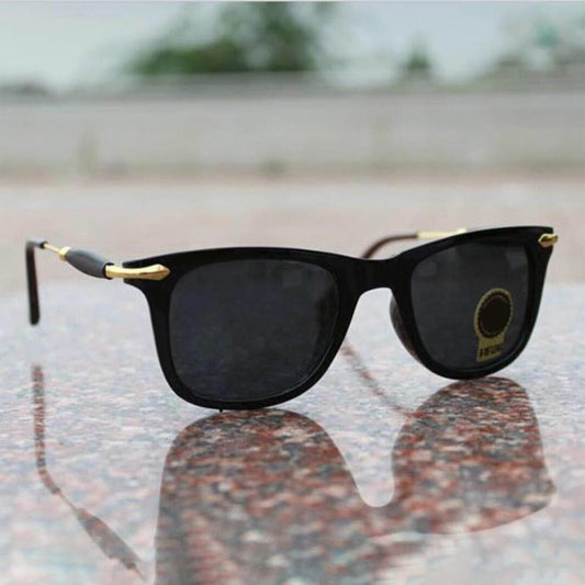 Black Enigte Square Sunglasses (SUN-RN-2148-BLK1GLD-M)