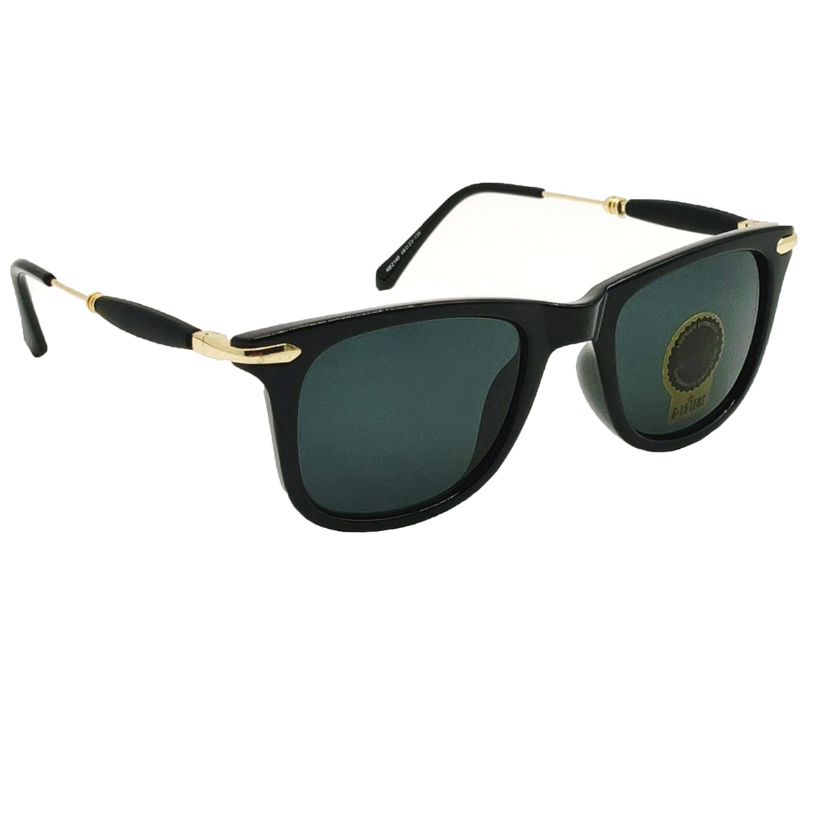 Black Enigte Square Sunglasses (SUN-RN-2148-BLK1GLD-M) SWASTIK CREATIONS The Trend Point