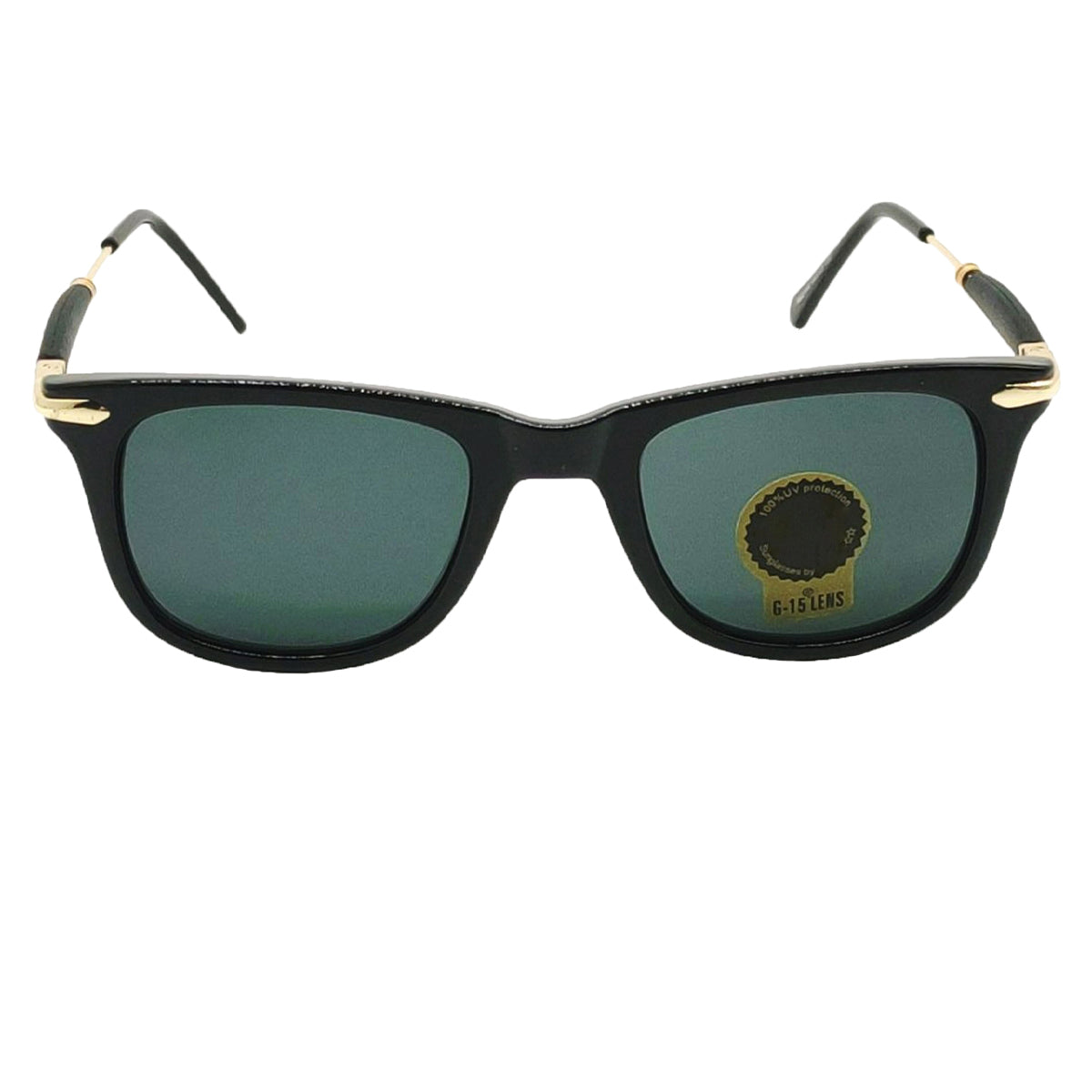 Black Enigte Square Sunglasses (SUN-RN-2148-BLK1GLD-M) SWASTIK CREATIONS The Trend Point