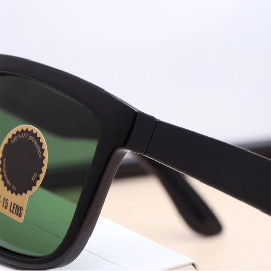 Green Fangpo Square Sunglasses (SUN-RN-2140-GRN1BLK-P)