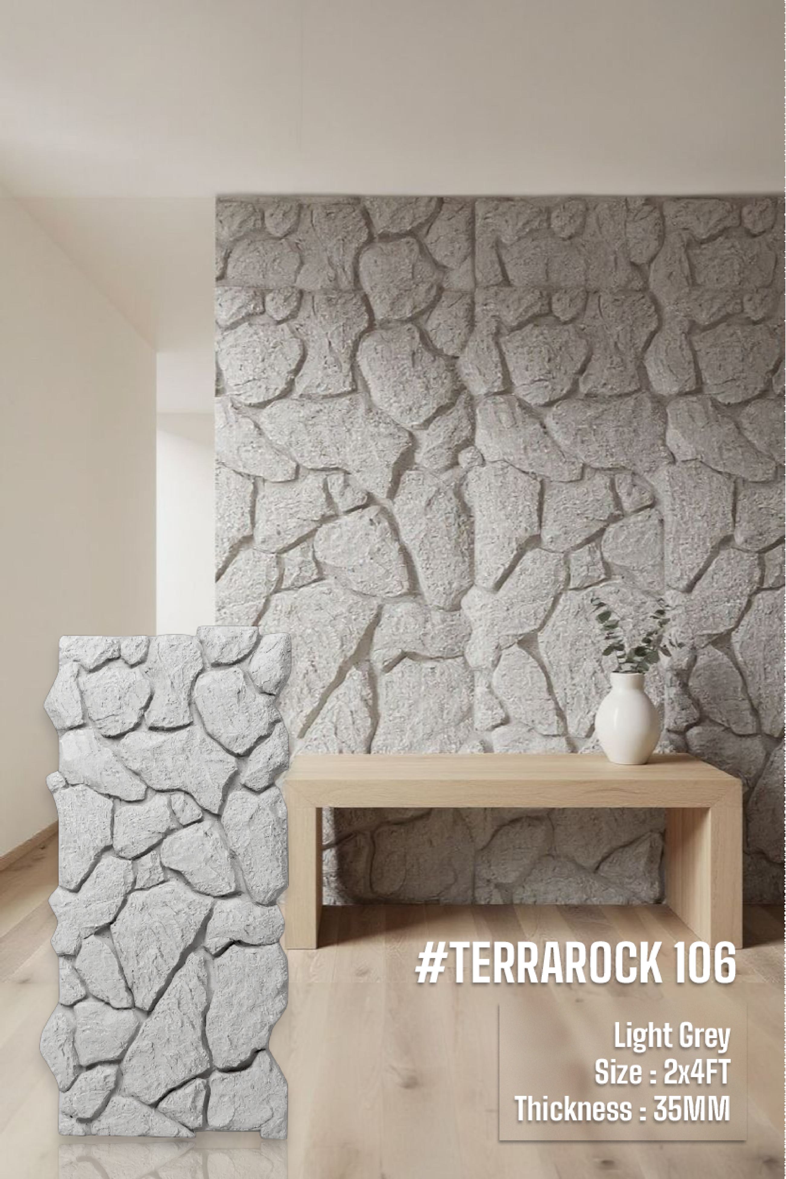 #Terra Rock 106 – 35mm PU Stone Finish Panels - Size 2x4ft - Box of 8pcs - 5 color options - SWASTIK CREATIONS The Trend Point