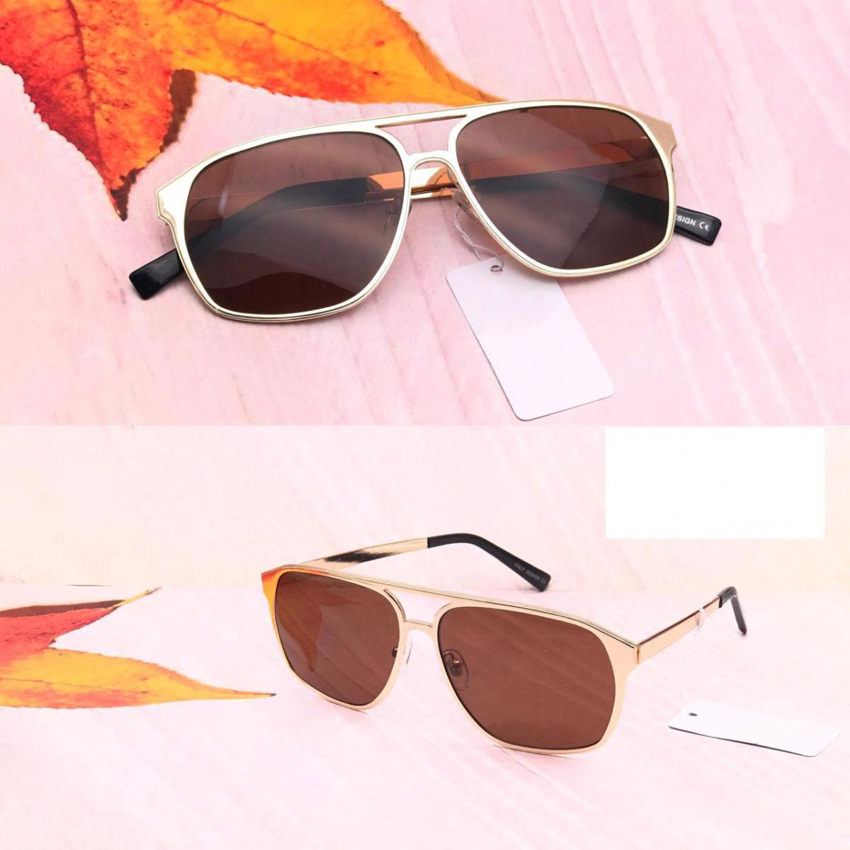 Brown MECH BEASTS Square Sunglasses (SUN-LC-0144-BRN1GLD) - SWASTIK CREATIONS The Trend Point SWASTIK CREATIONS The Trend Point