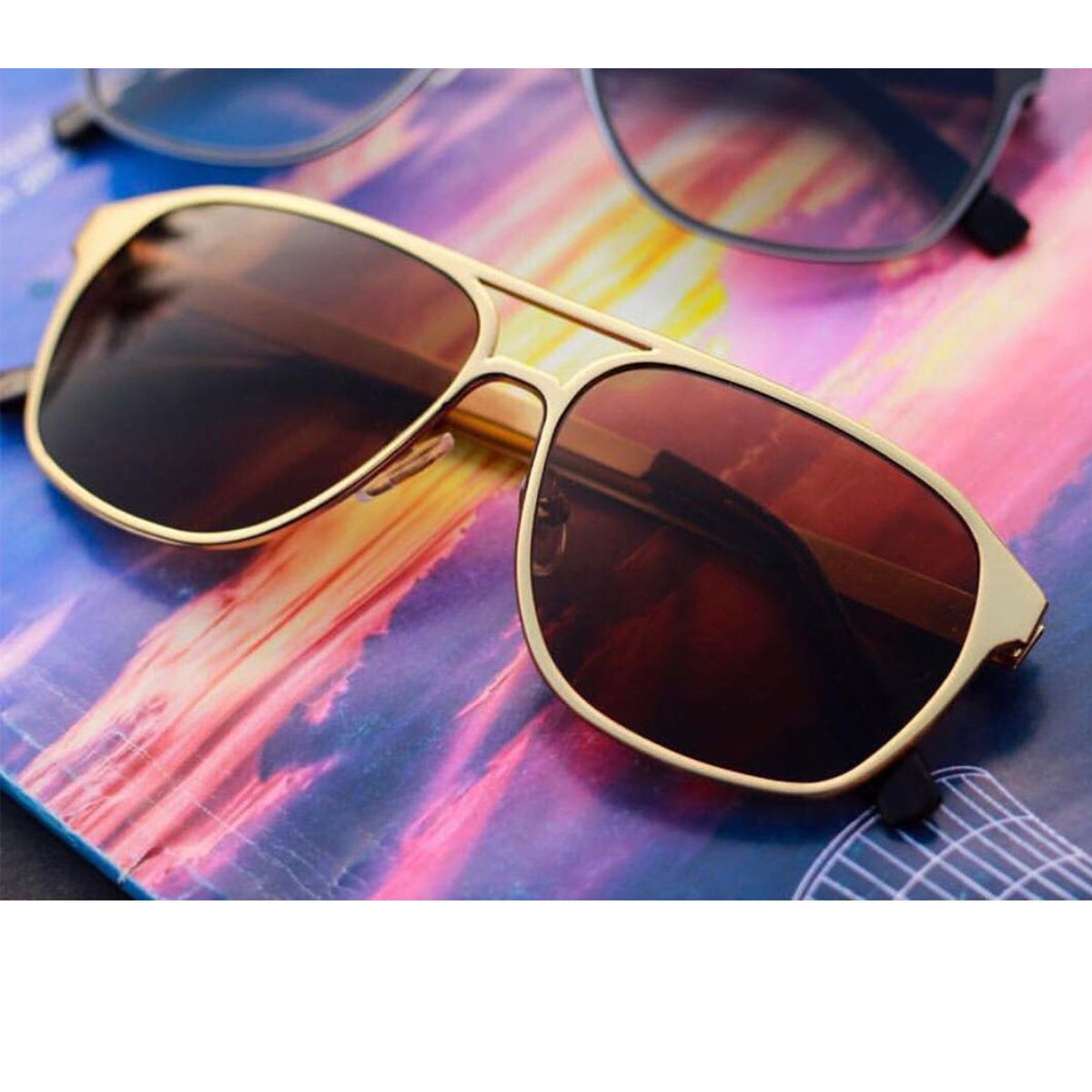 Brown MECH BEASTS Square Sunglasses (SUN-LC-0144-BRN1GLD) - SWASTIK CREATIONS The Trend Point SWASTIK CREATIONS The Trend Point