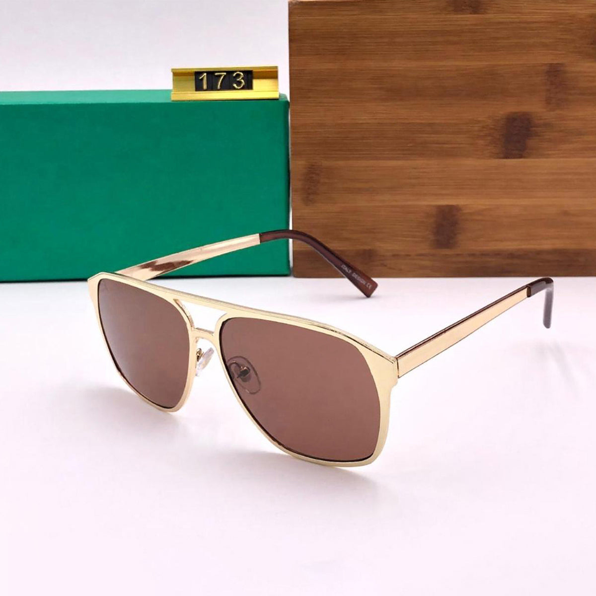 Brown MECH BEASTS Square Sunglasses (SUN-LC-0144-BRN1GLD) - SWASTIK CREATIONS The Trend Point SWASTIK CREATIONS The Trend Point