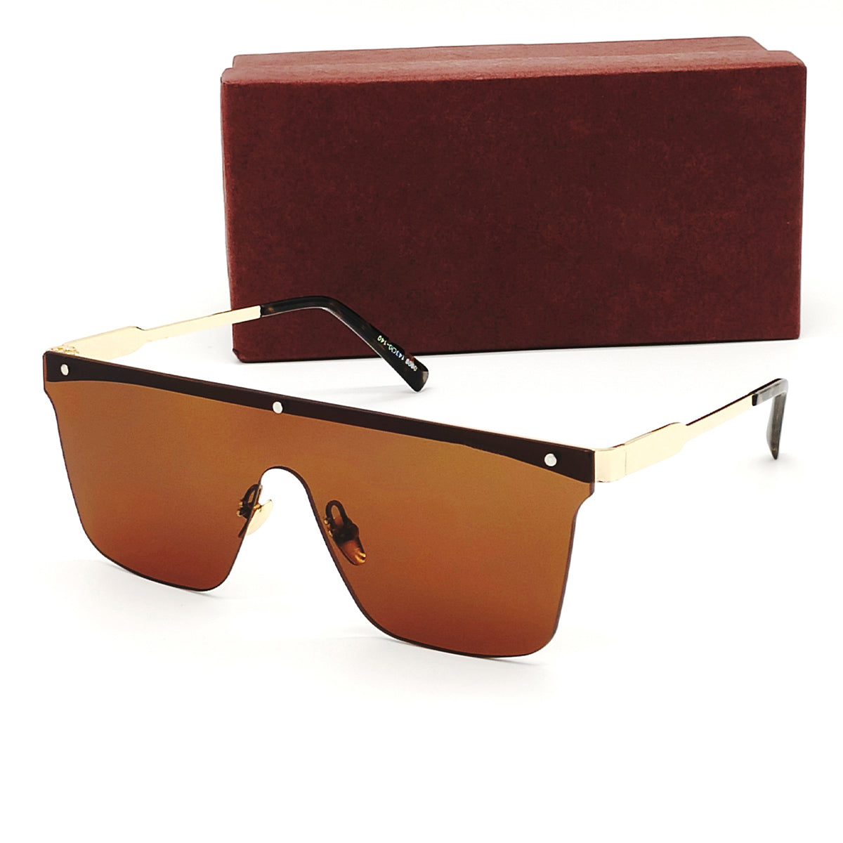 Brown Roma Square Sunglasses (SUN-LV-0909-BRN1GLD-LEOPARD) SWASTIK CREATIONS The Trend Point