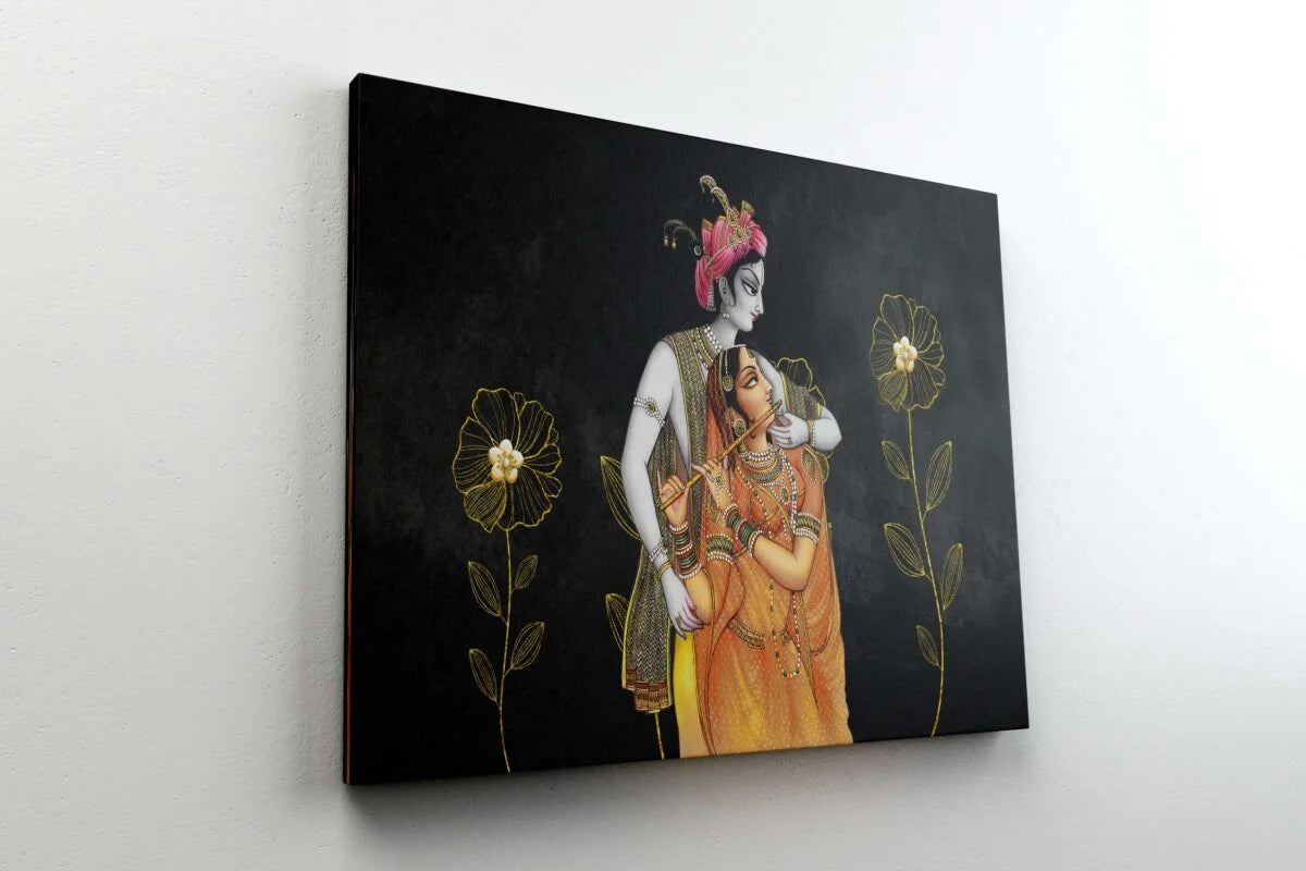 CH-RK-LDP23 Radha Krishna Canvas Paintings For Wall Decoration For Living Room Bedroom Home Office & Hotels SWASTIK CREATIONS The Trend Point