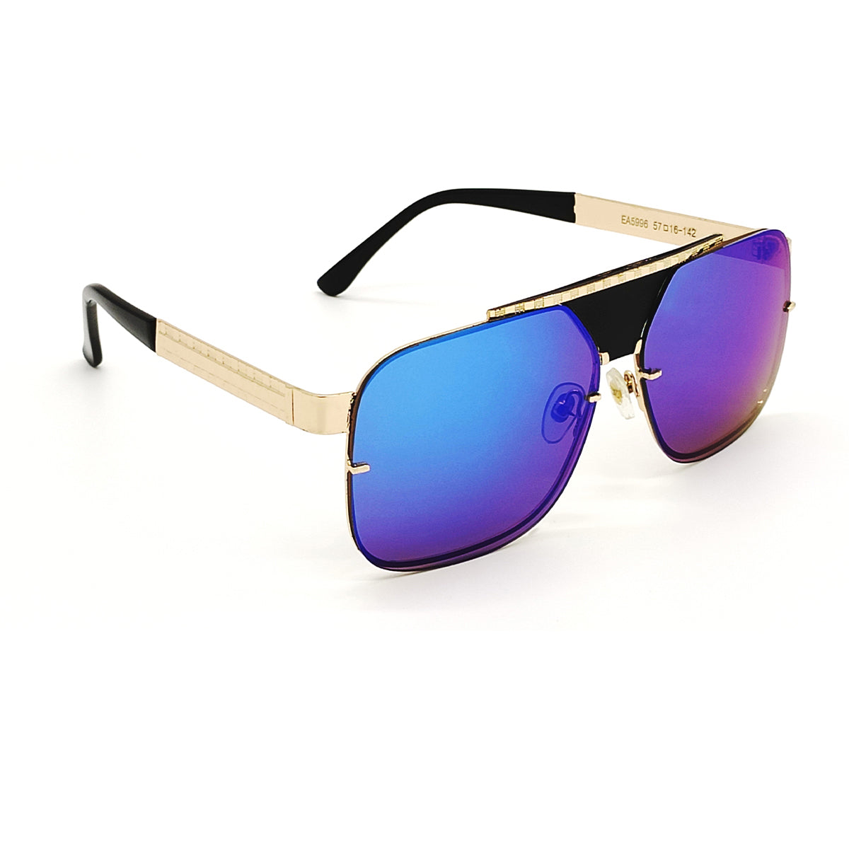 Blue SELTOS Square Sunglasses (SUN-LV-5996-BLU3GLD) SWASTIK CREATIONS The Trend Point