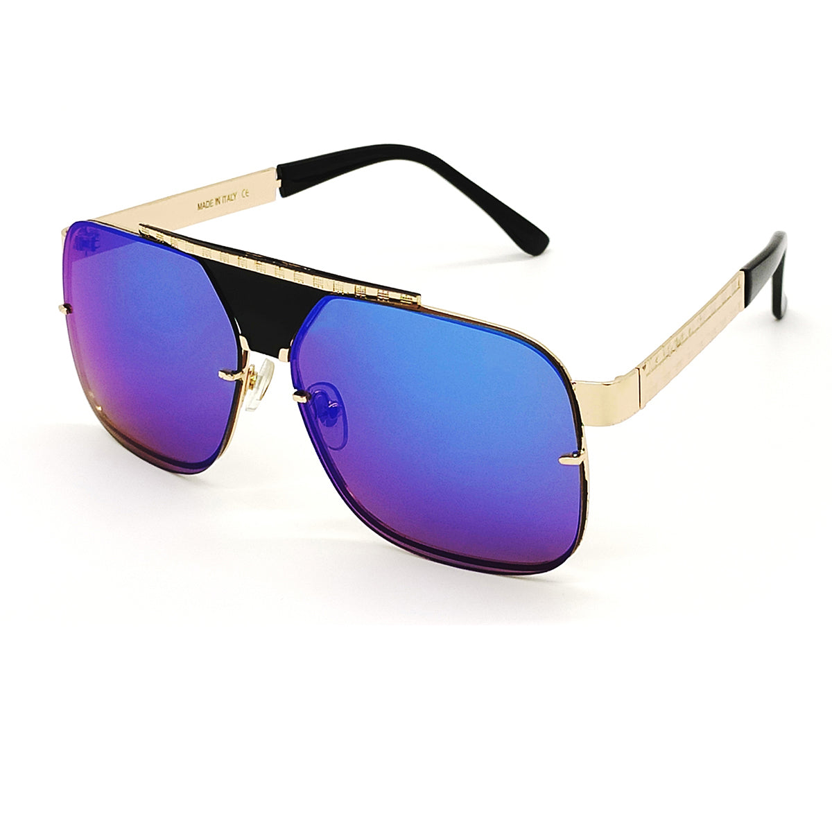 Blue SELTOS Square Sunglasses (SUN-LV-5996-BLU3GLD) SWASTIK CREATIONS The Trend Point