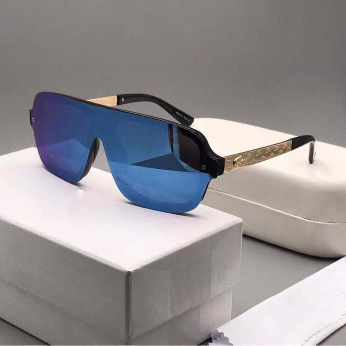 Blue HONEST Square Sunglasses (SUN-LC-0791-BLU3GLD) - SWASTIK CREATIONS The Trend Point SWASTIK CREATIONS The Trend Point