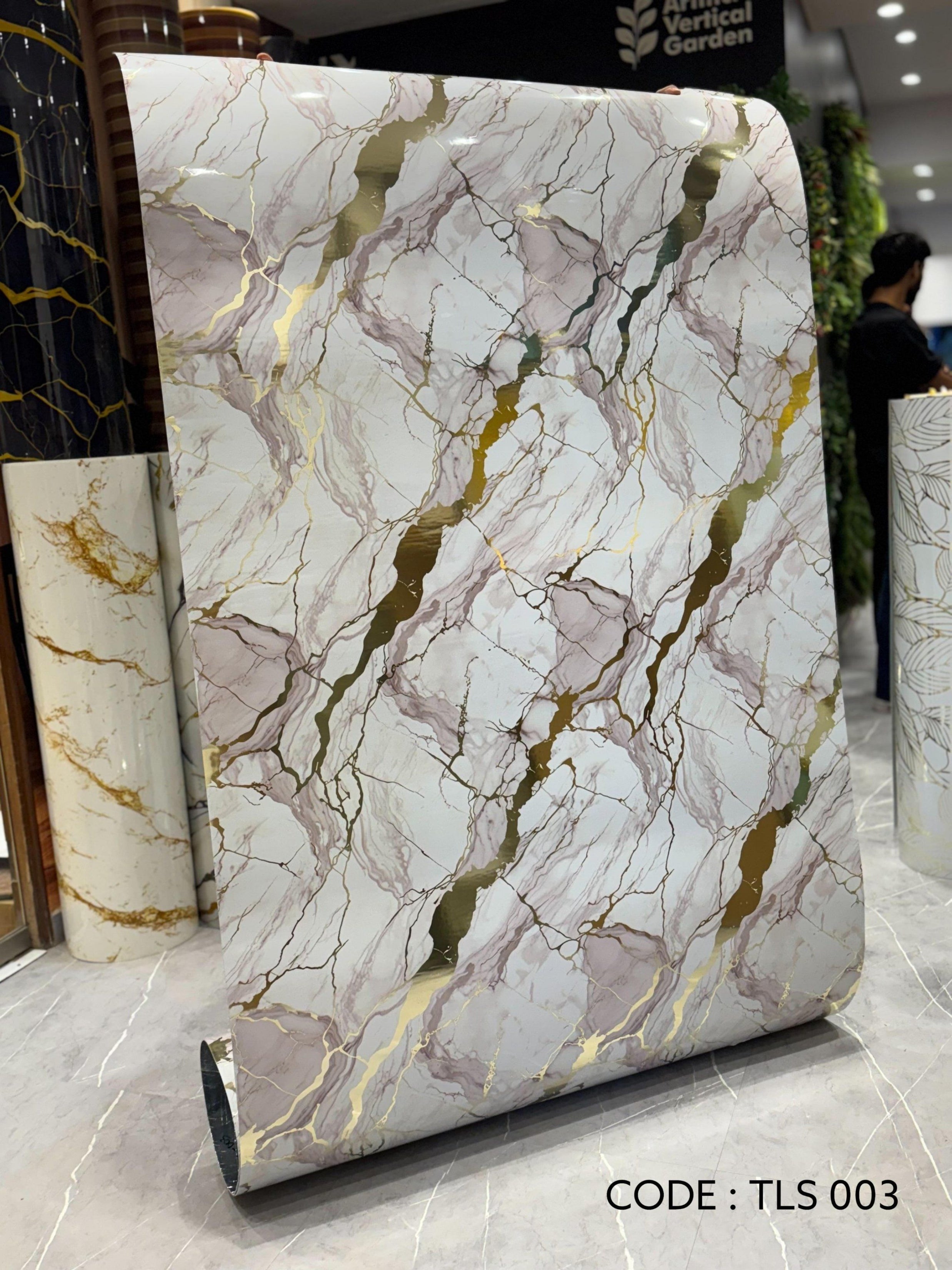 Gold Foil UV Marble Sheets (size 10 x 4 Feet) TLS003