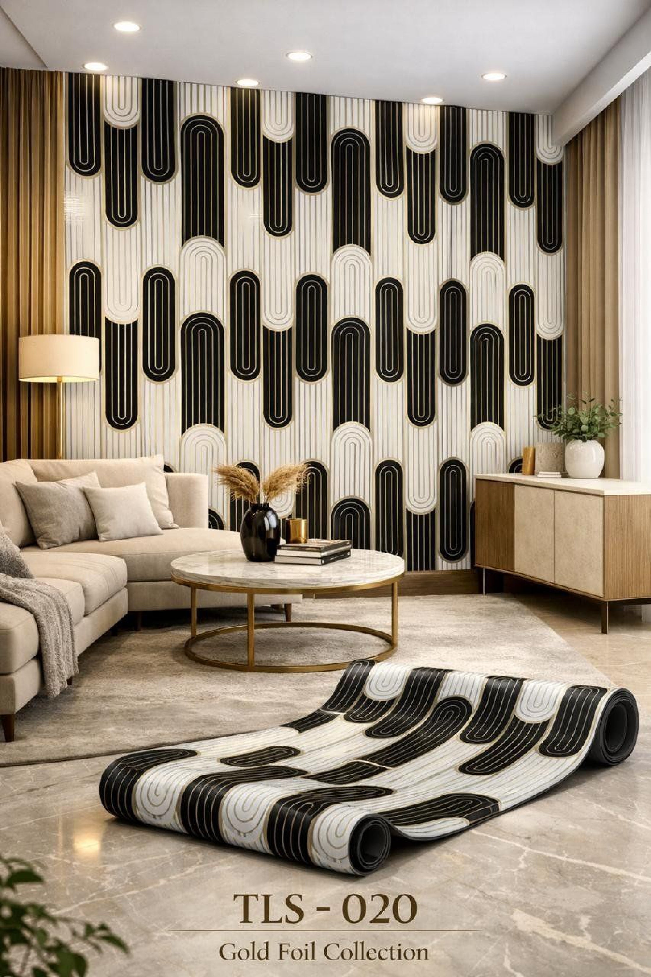 Gold Foil UV Marble Sheets (size 10 x 4 Feet) TLS020