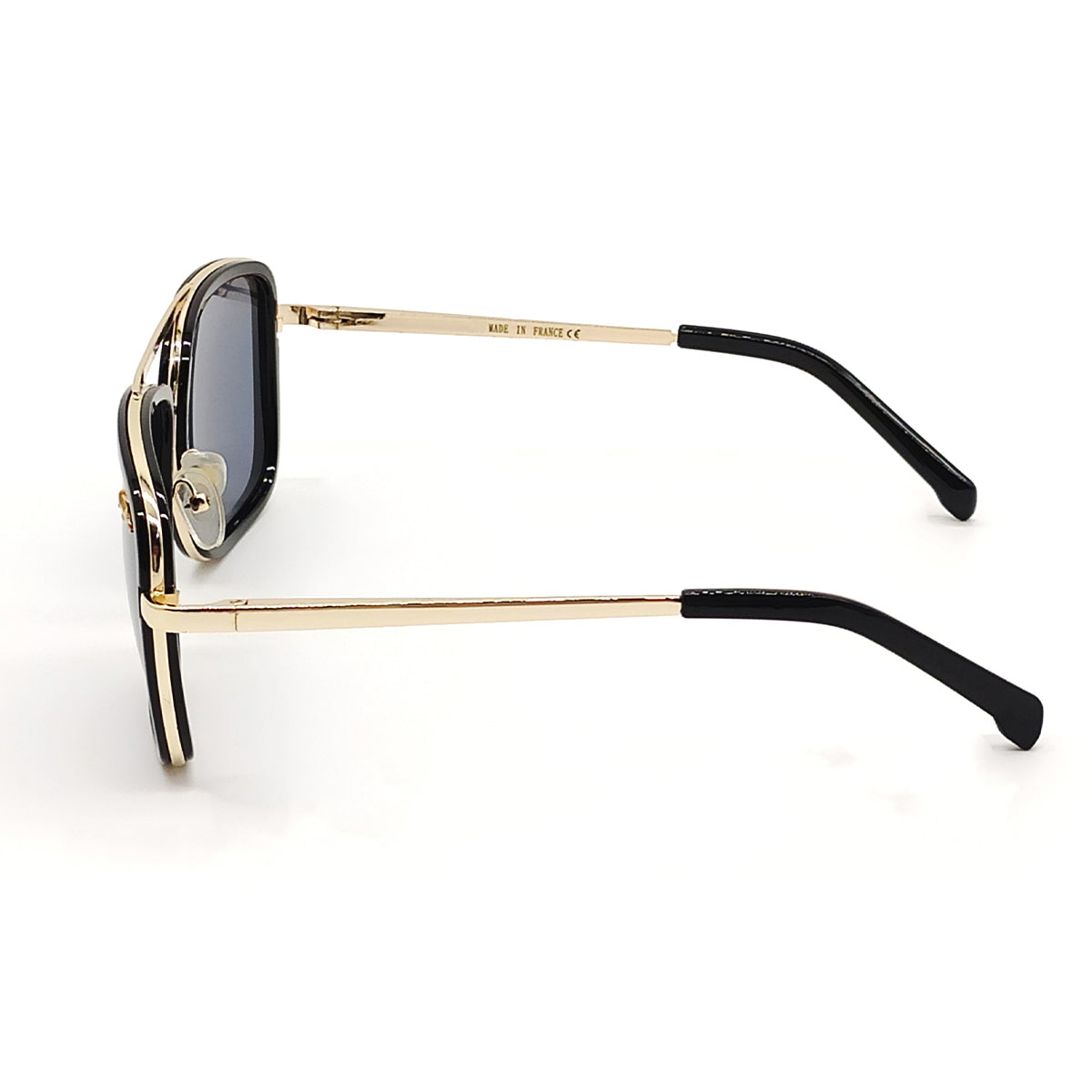 Black HUMBLEE Square Sunglasses (SUN-LC-0652-BLK1GLD-LARGE)