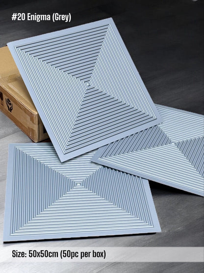 #20 Enigma 3D PVC Panel (Without Mirror)- 4 Colors option - (Size 50*50cm)