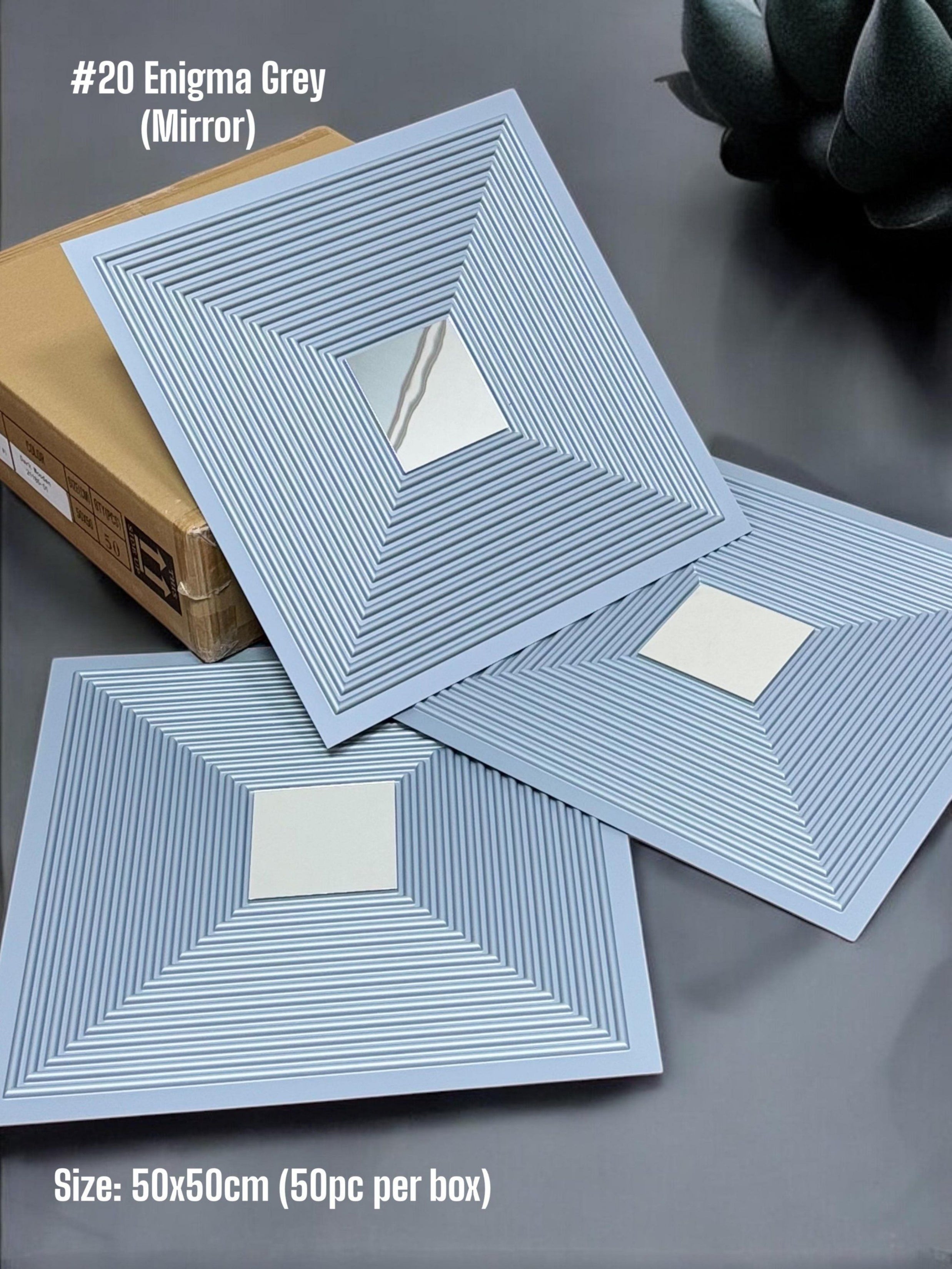 #20 Enigma 3D PVC Mirror Panel - 3 colors option - (Size 50*50cm)