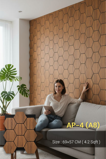 #AP-4(A8)- ACOUSTIC WOODEN PANEL- 11mm thickness - 1 panel Covers 4.2 sqft