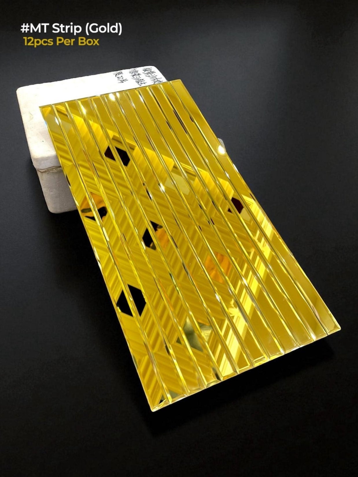 Self adhesive Mosaic Fluted Mirror Panel (BOX OF 12PCS) (Size 12x24 inches)