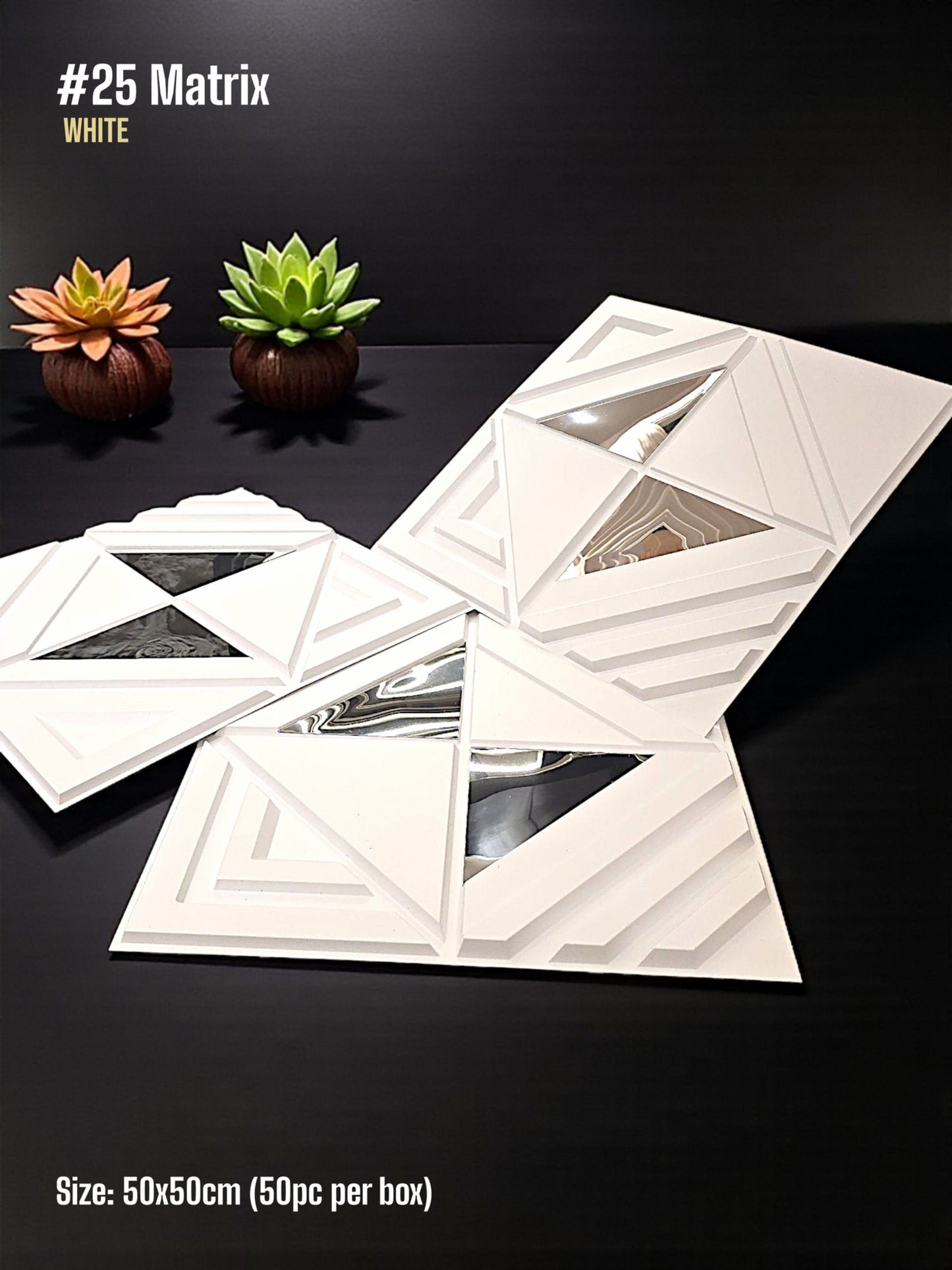 #25 Matrix 3D PVC Mirror Panel - 5 colors option - (Size 50*50cm) SWASTIK CREATIONS The Trend Point