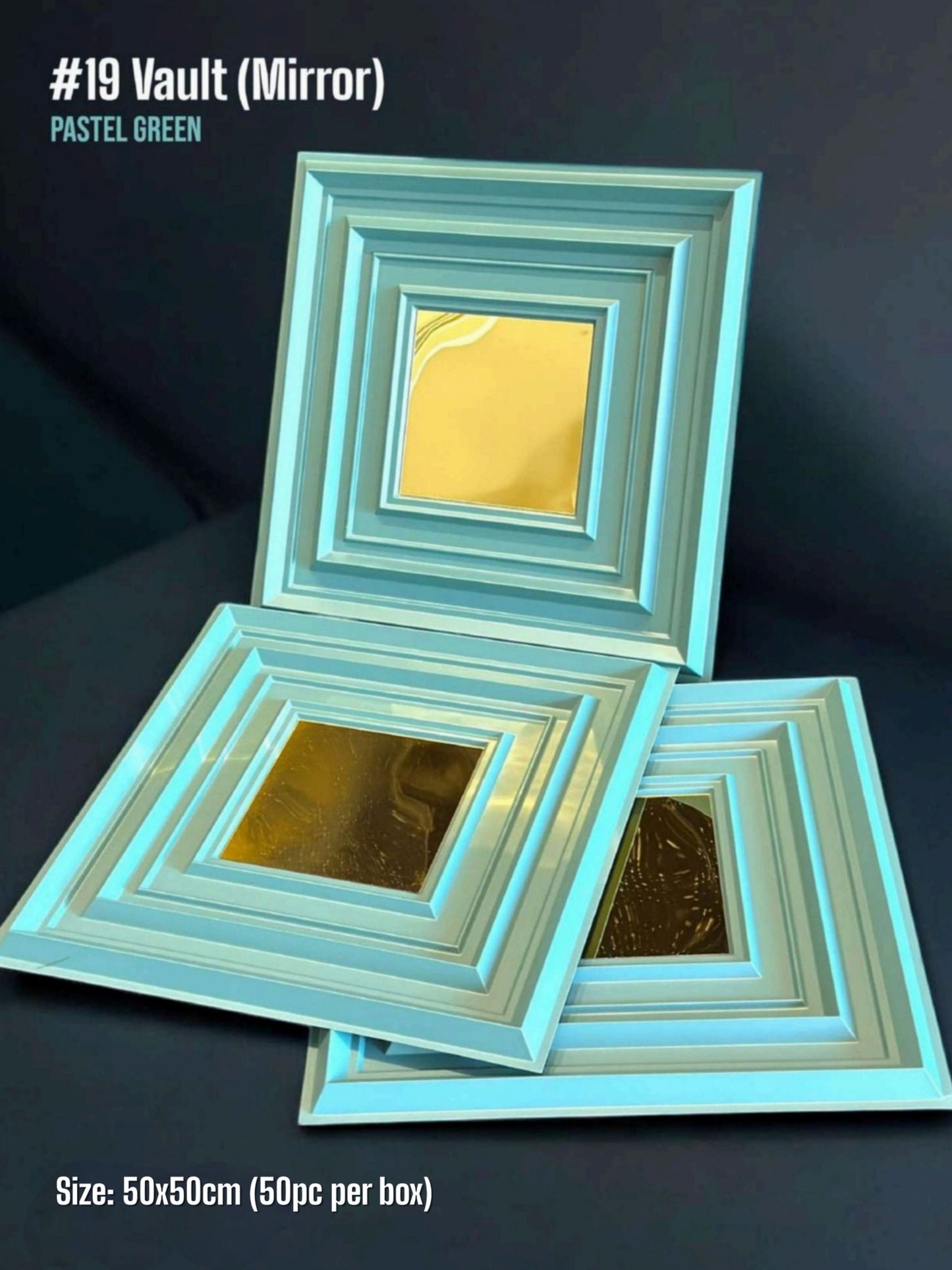 #19 Vault - Vault 3D PVC Panel (Mirror) - 6 colors option - (Size 50*50cm) SWASTIK CREATIONS The Trend Point