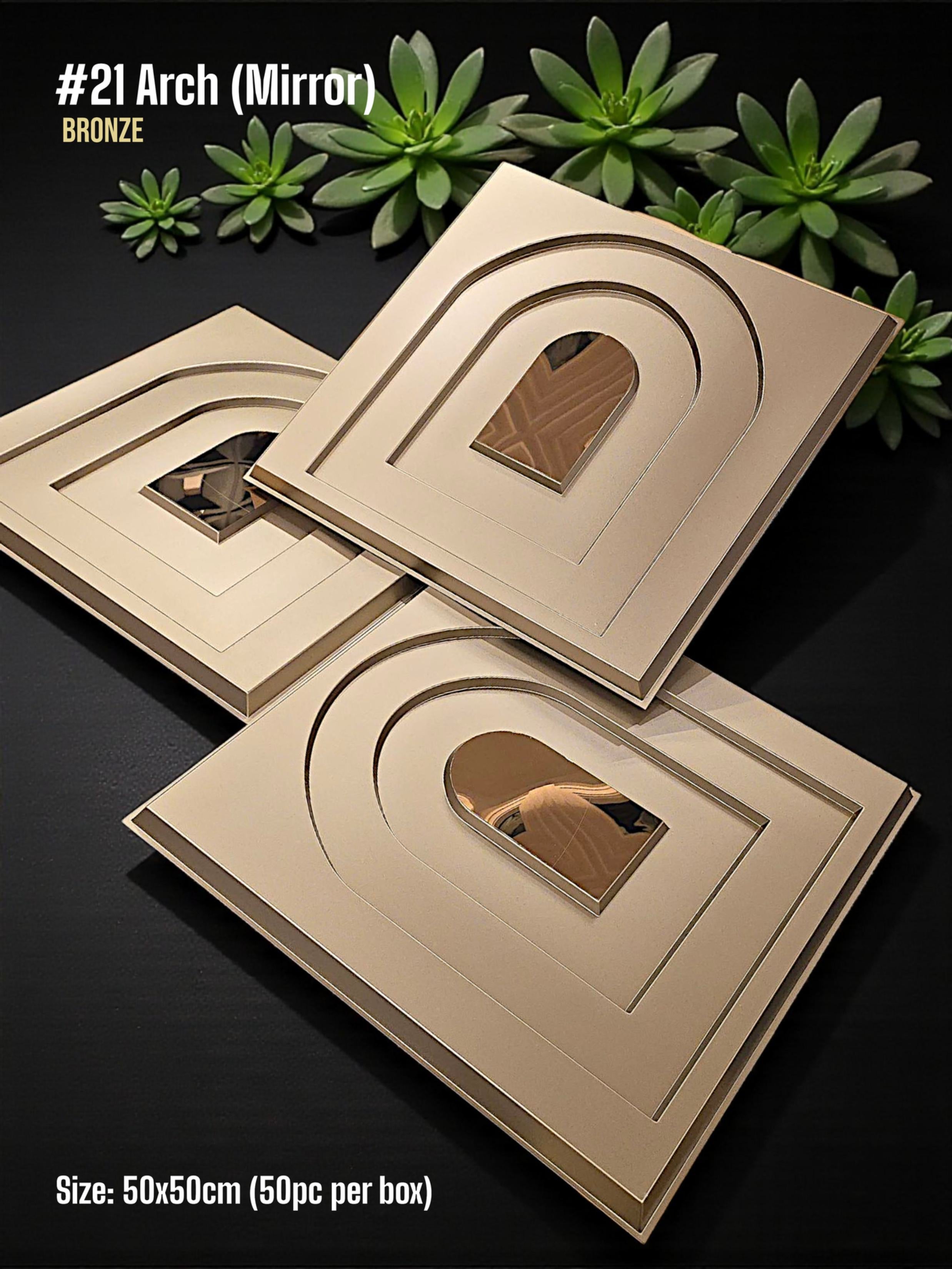 #21 Arch - Arch 3D PVC Mirror Panel - 6 colors option - (Size 50*50cm)