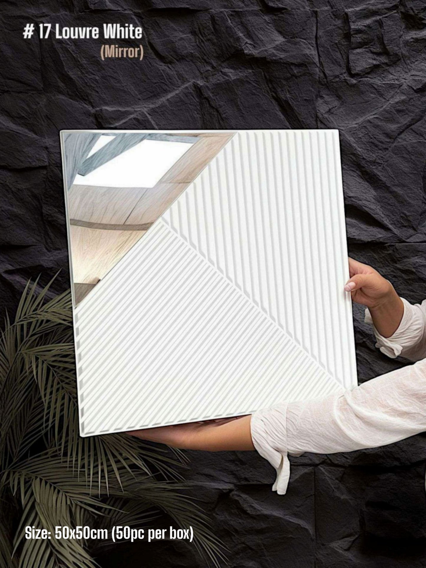 #17 Louvre Mirror Wall PVC Panels - 4 colors option - (Size 50*50cm) SWASTIK CREATIONS The Trend Point