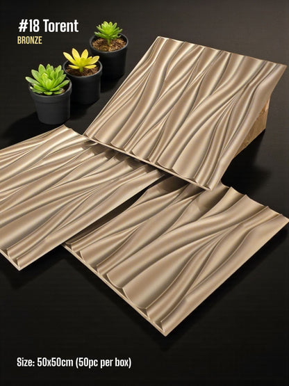 #18 Torrent 3D PVC Panel - 4 colors options - (Size 50*50cm)