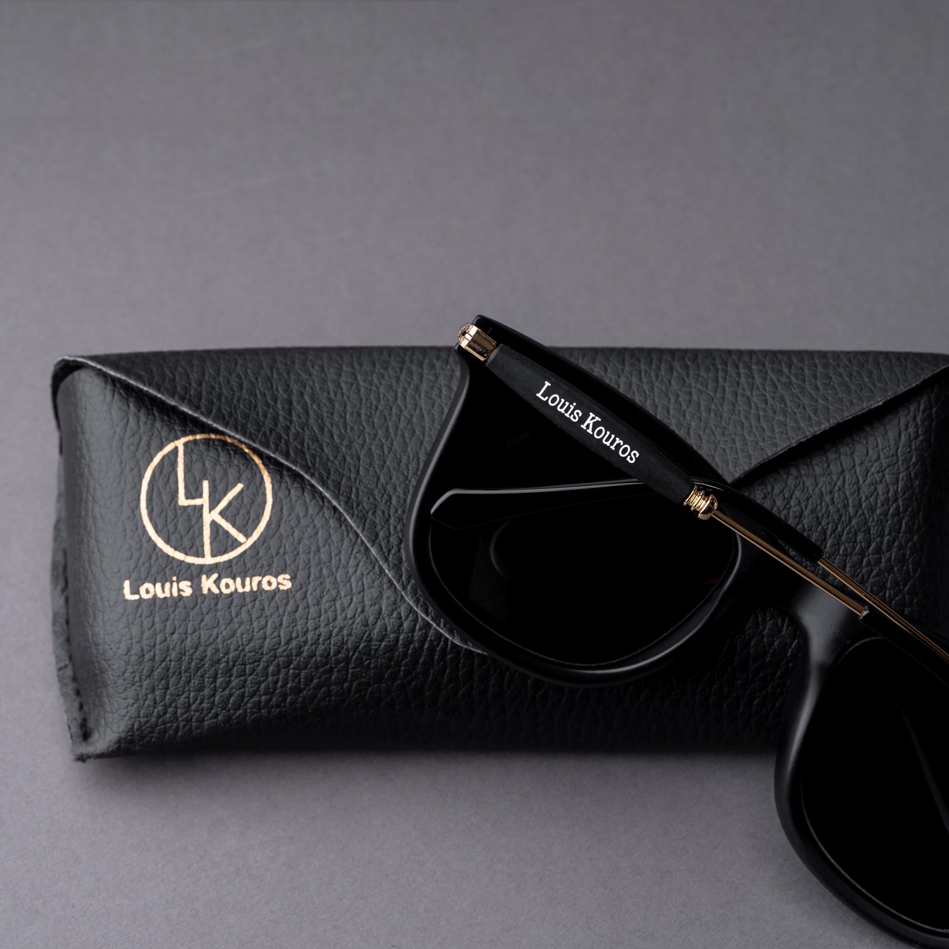 Black Buloster Square Sunglasses (SUN-LK-2148-BLK1GLD-M)