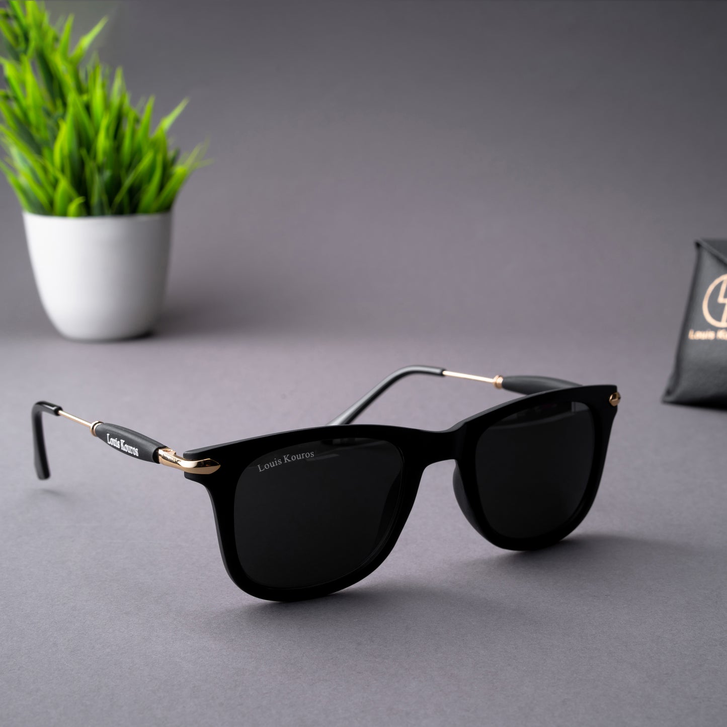 Black Buloster Square Sunglasses (SUN-LK-2148-BLK1GLD-M) - SWASTIK CREATIONS The Trend Point SWASTIK CREATIONS The Trend Point