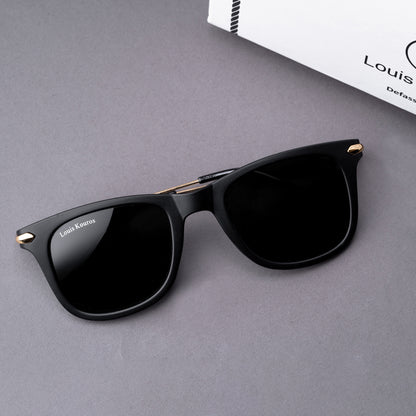 Black Buloster Square Sunglasses (SUN-LK-2148-BLK1GLD-M) - SWASTIK CREATIONS The Trend Point