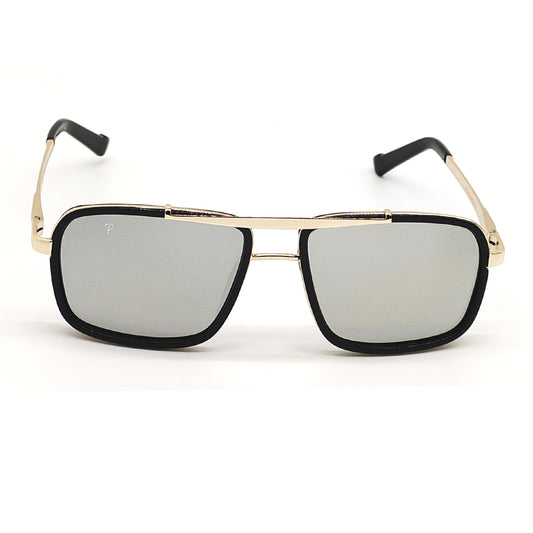 LEGEND 4413 Square Sunglasses (SUN-RN-4413-SIL3GLD-P)