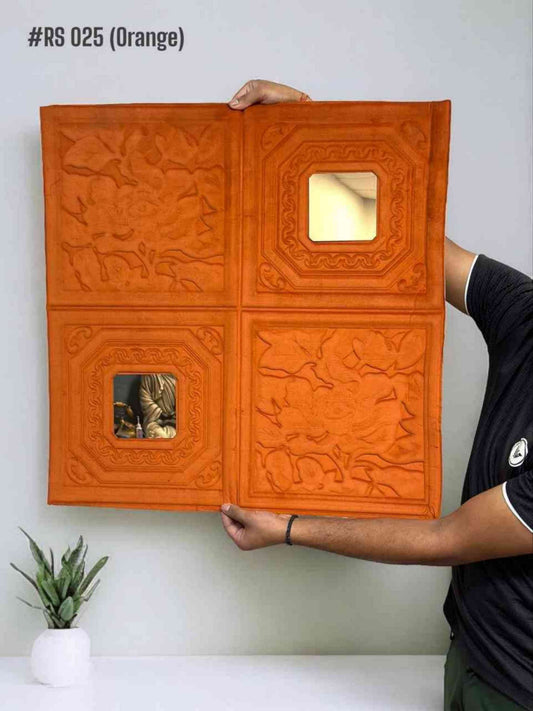 #RS-025 Orange Self Adhesive Velvet Panel