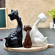 Swastik Trend Point Cat Family New Antique Finish Showpiece for Home Decor/Gifting/Living Room Showpiece Figurine 8cm*27cm*22cm