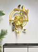 Modern Golden Leaf Metal Wall Clock Art