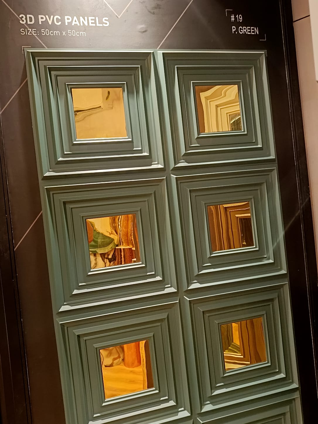 #19 Vault - Vault 3D PVC Mirror Panel - 6 colors option - (Size 50*50cm) - Min 10Pcs