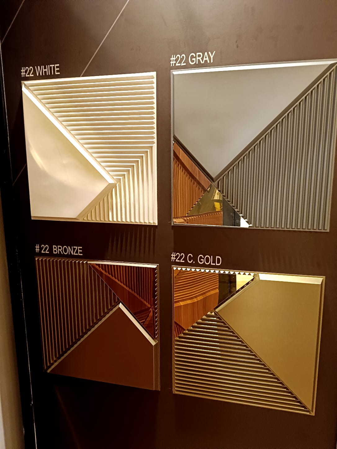 #22 Fin - 3D PVC Champagne Gold Panel (Mirror) (Size 50*50cm) - Min 10Pcs