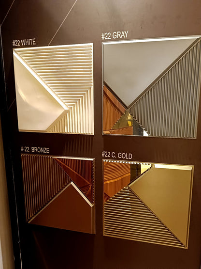 #22 Fin - 3D PVC Champagne Gold Panel (Mirror) (Size 50*50cm) - Min 10Pcs