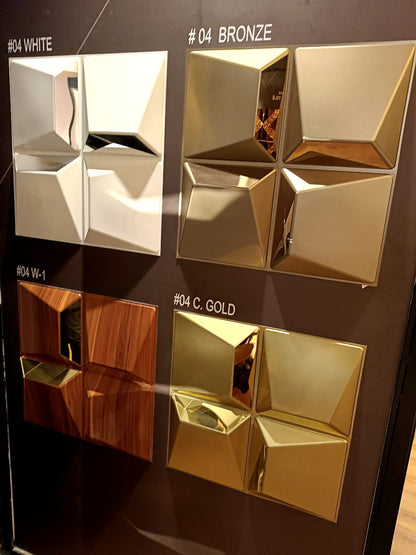 #04 Mosaic 3D PVC Mirror Panel - 5 colors option - (Size 50*50cm) - Min 10Pcs