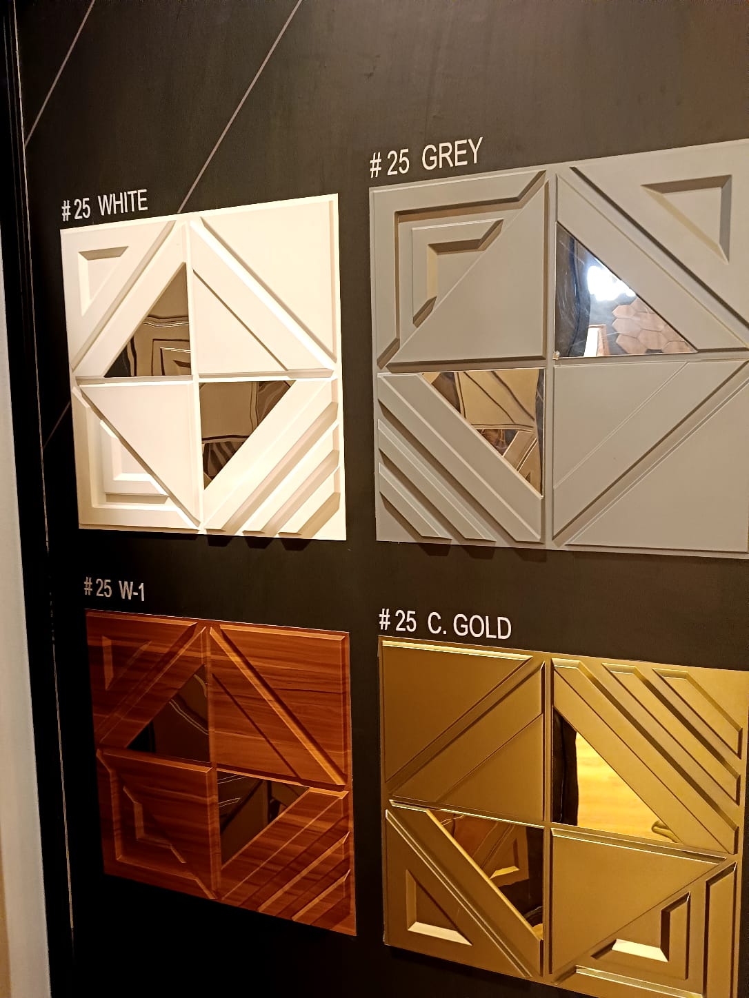 #25 Matrix 3D PVC Mirror Panel - 5 colors option - (Size 50*50cm) - Min 10Pcs