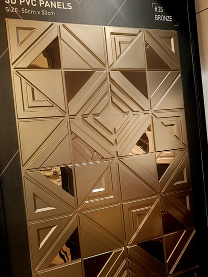#25 Matrix 3D PVC Mirror Panel - 5 colors option - (Size 50*50cm) - Min 10Pcs