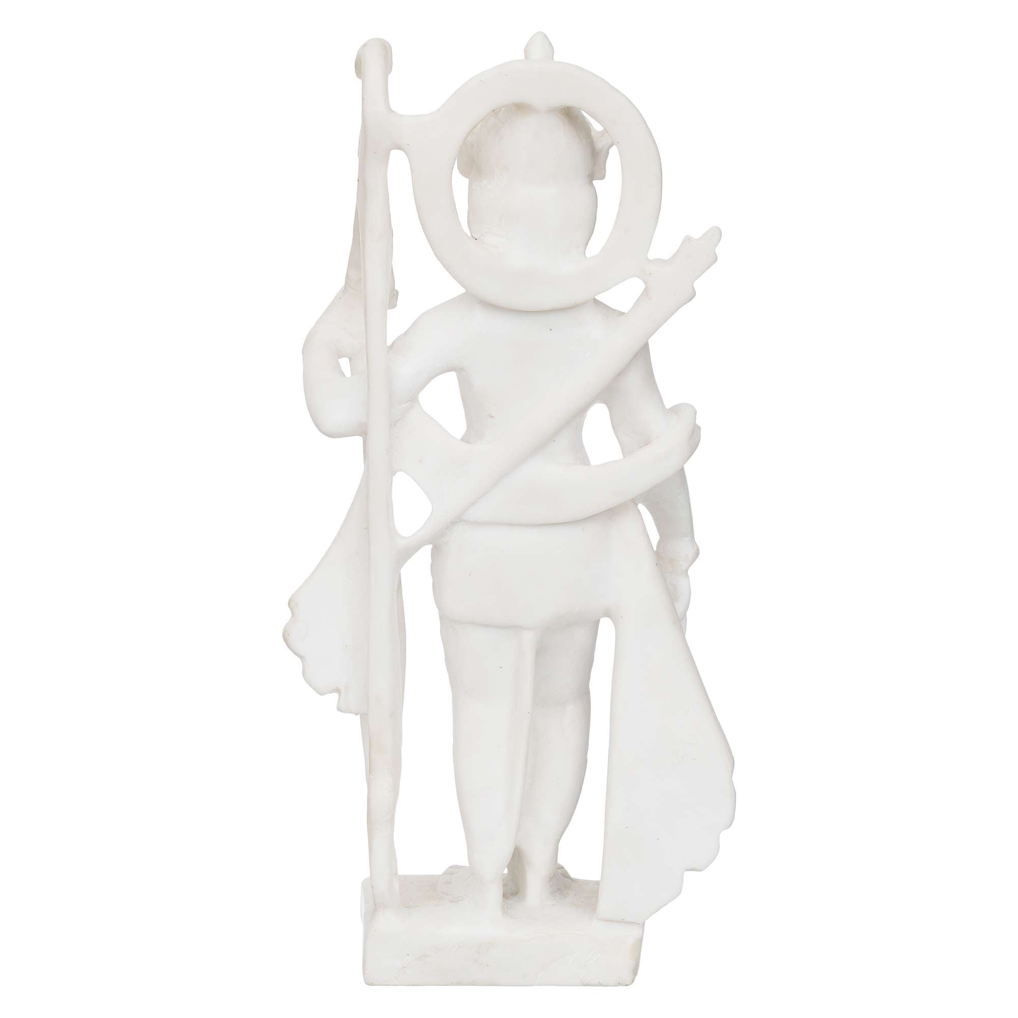 White Marble Standing Ram Ji murti for Pooja Room Standing Hindu Lord Ram ji Statue for Home Temple Idol Murti Best for Gift (NMB-MRM1) - SWASTIK CREATIONS The Trend Point